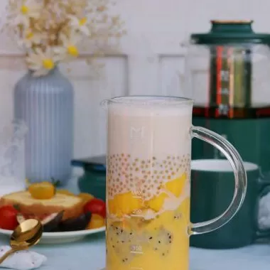 奶茶店芒果饮品怎么做 高颜值奶茶在家做-芒果多多西米露奶盖茶