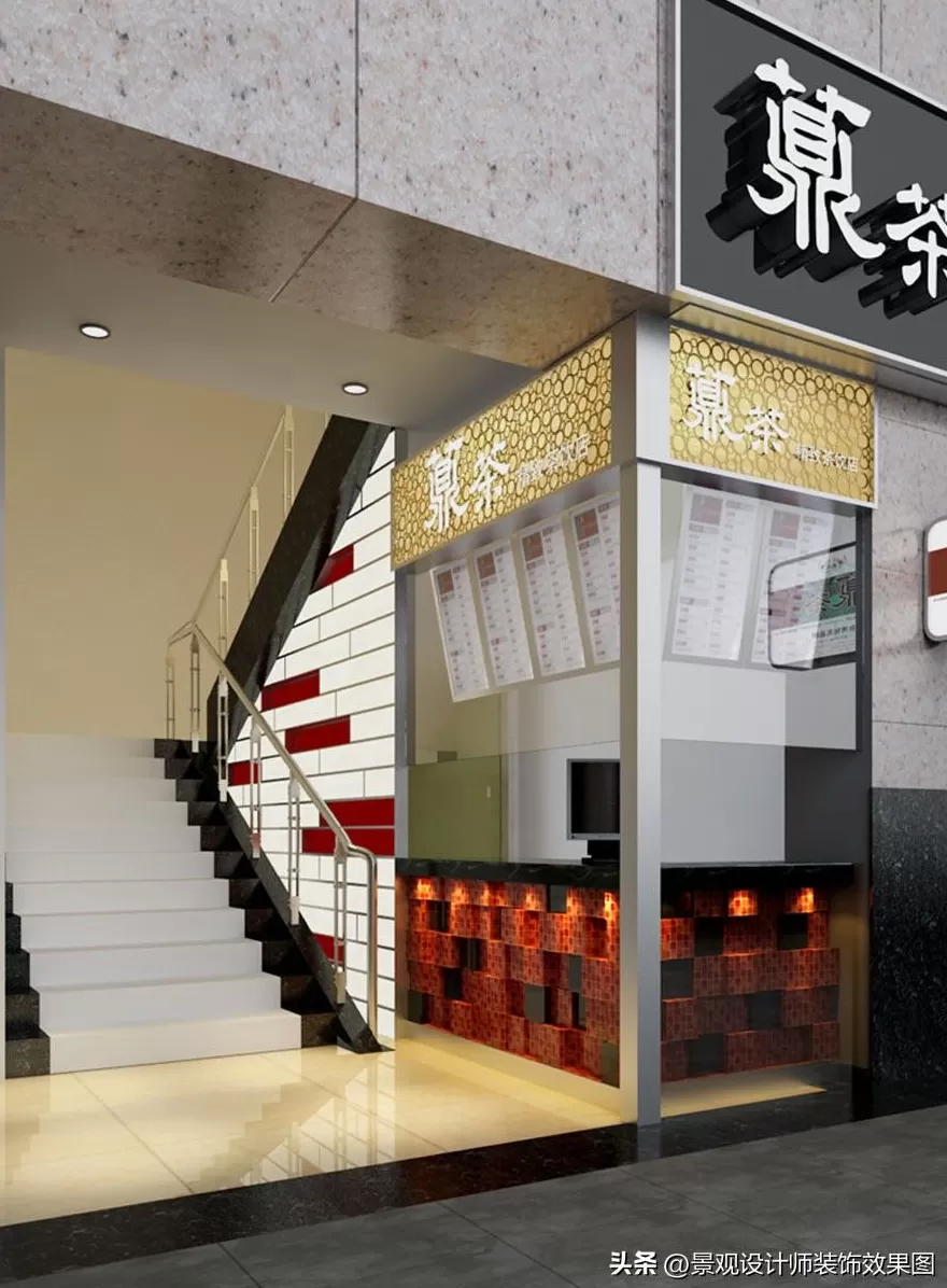 饮品店图片大全 奶茶店，饮品店设计案例效果图图3